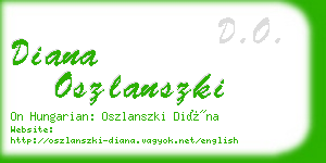 diana oszlanszki business card